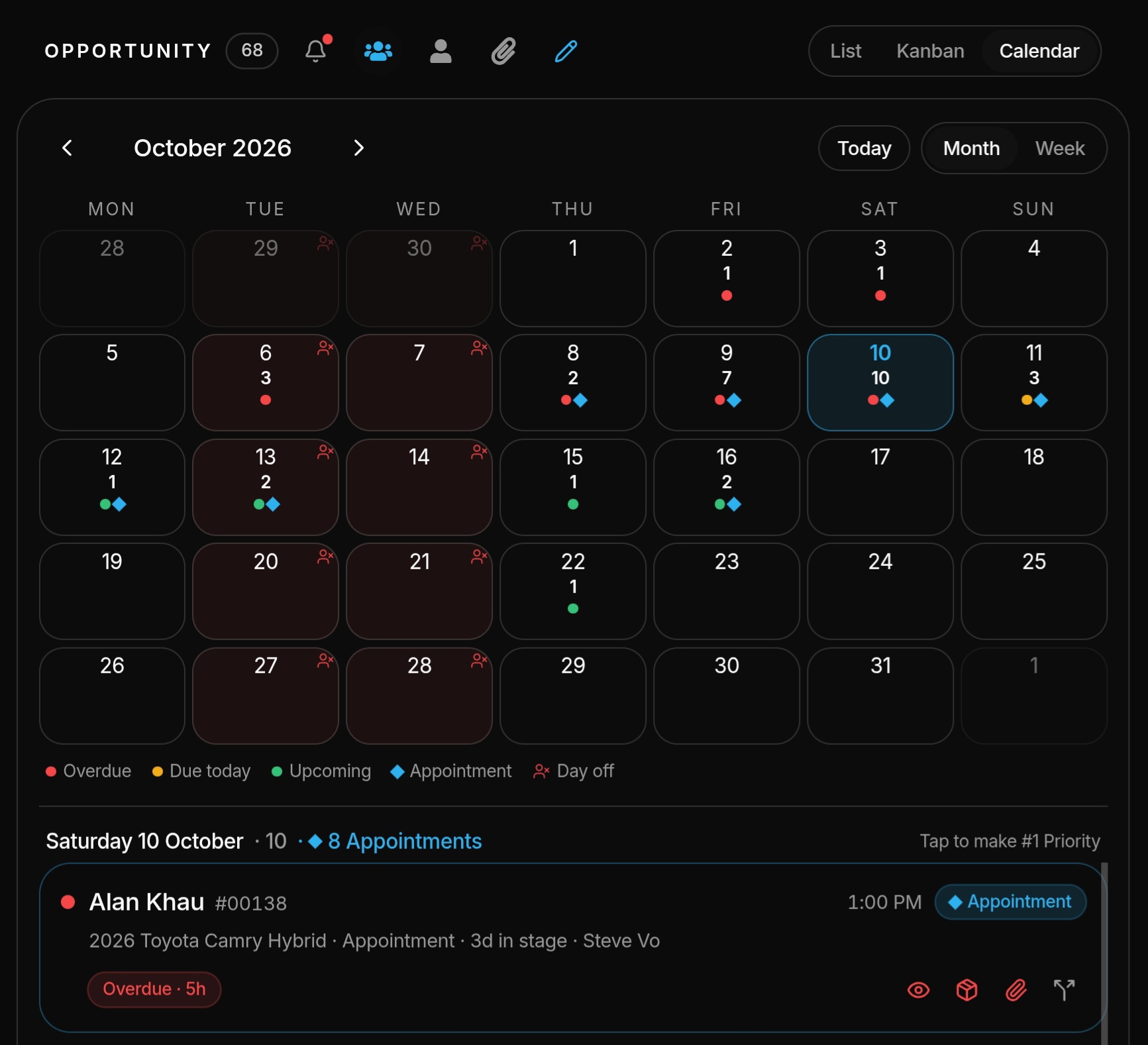 List, kanban & calendar views 3